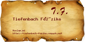 Tiefenbach Füzike névjegykártya